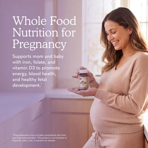 Vista 2 de Garden of Life Organics Vitamina prenatal: Ácido fólico para energía y desarrollo fetal saludable, hierro sin estreñimiento, vitamina C, B6, B12, D3