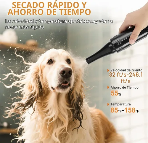 Vista 2 de NESTROAD - Secador de pelo para perros para peluquería de mascotas, 4.3HP Púrpura