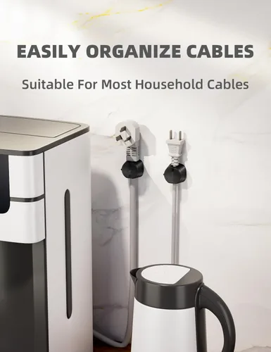 Vista 6 de Maveek - Clips de cable para escritorio, organizador de cable de carga giratorio de 360°, cierre magnético, gestión de cables de escritorio, soporte
