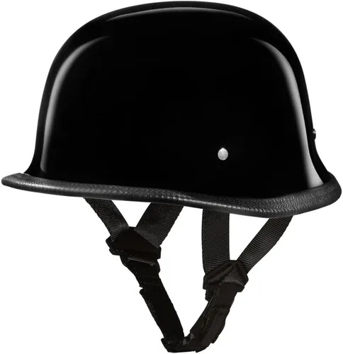 Vista 9 de Daytona German Casco para motocicletas cruiser o touring, aprobado por el Departamento de transporte [D.O.T] color negro brillante.