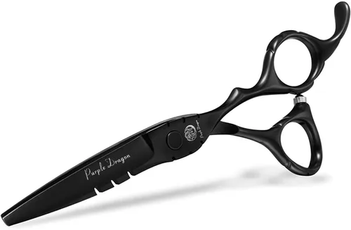 Vista 5 de Purple Dragon Profesional de Japón Juego de Tijeras de Peluquería 440C para Salón de Corte y Tijeras de Adelgazamiento para Barbería con Bolsa