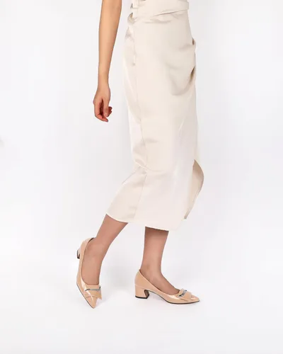 Vista 2 de Eldof Tacones de bloque para mujer, puntera puntiaguda, tacón bajo y grueso, zapatos de vestir clásicos de tacón bajo para oficina, boda, trabajo