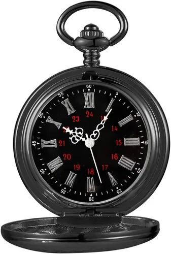 Vista 9 de Hollow Roman Digital Scale Men's Quartz Pocket Watches, Quartz Pocket Strap with Chain for Men