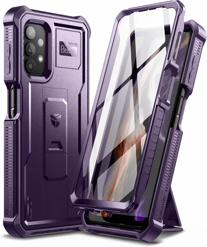 Vista 10 de Dexnor Funda para Samsung Galaxy A32 5G, [protector de pantalla y soporte integrados] Protección de grado militar resistente a prueba de golpes