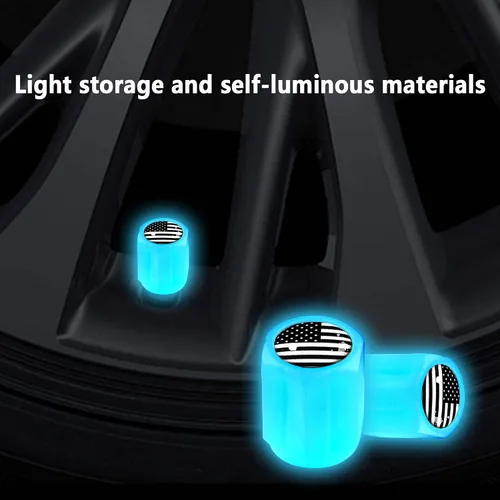 Vista 4 de 16 PCS tapones fluorescentes para vástago de válvula de neumático, tapones luminosos para válvula de aire de rueda de automóvil, accesorios