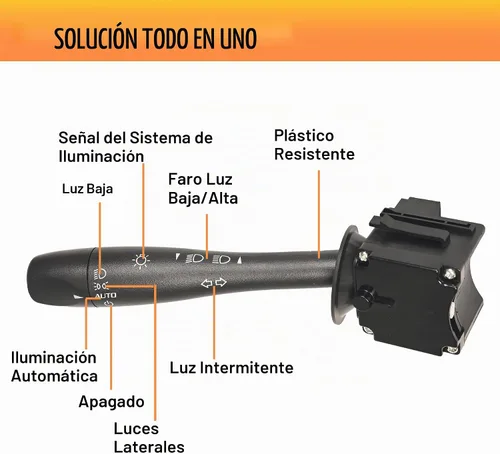 Vista 3 de Interruptor de señal de giro y palanca intermitente compatible con 2004-2012 Chevy Malibu 2007-2010 Pontiac G6 2007-2009 Saturn Aura Interruptor