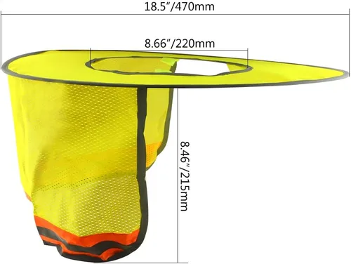Vista 2 de WMYCONGCONG Protector solar de ala completa, visera de malla para el cuello, con tira reflectante para construcción al aire libre, accesorios