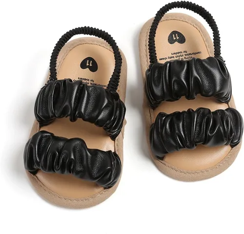 Vista 4 de Sandalias de verano para bebés y niñas, zapatos de vestir de princesa para boda, suela suave, zapatos de bebé para niña recién nacida