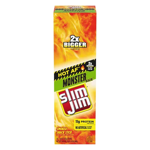 Vista 12 de Slim Jim Monster Smoked Jerky Sticks, sabor original, 1.94 onzas, 18