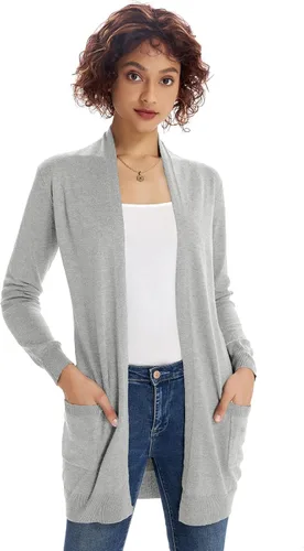 Vista 3 de Grace Karin - Chaqueta de manga larga con bolsillos frontales abiertos para mujer