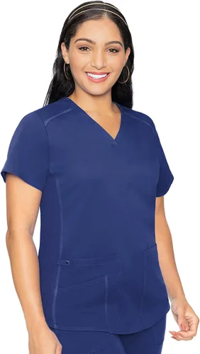 Vista 9 de Med Couture Touch - Camisa médica con cuello en V para mujer Sorbete de albaricoque