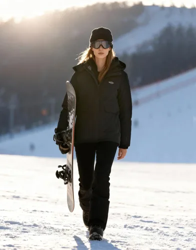 Vista 3 de Wantdo - Chaqueta de esquí impermeable para mujer, abrigo de invierno cálido y resistente al viento, abrigos de nieve