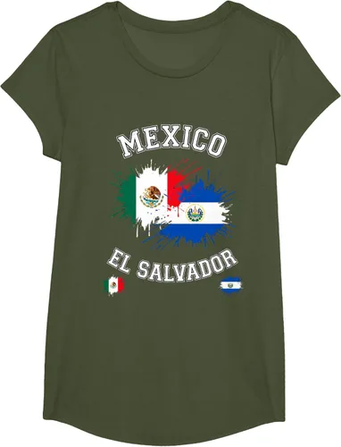 Vista 109 de Camiseta de recuerdo de la bandera vintage de El Salvador de México