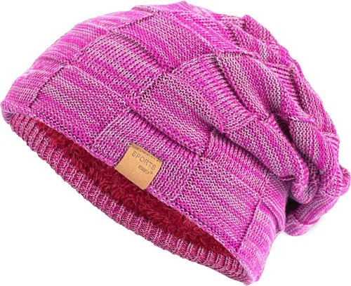 Vista 17 de Vgogfly Slouchy Beanie for Men Winter Hats for Guys Cool Beanies Mens Lined Knit Warm Thick Skully Stocking Binie Hat Negro