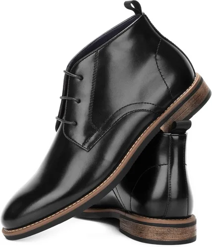 Vista 5 de Temeshu Botas Chukka de punta redonda para hombre botas de vestir clásicas con cordones MS17