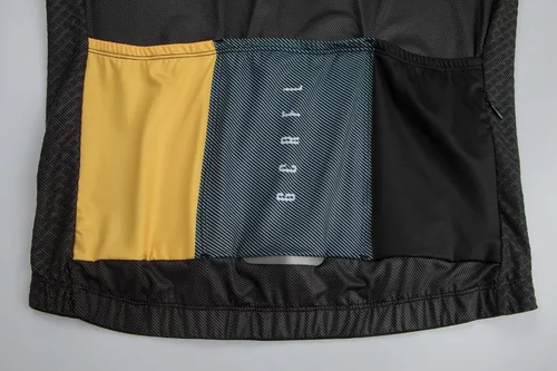 Vista 5 de Camiseta de ciclismo para hombre, manga larga, camiseta de ciclismo de carretera, bolsillo con cremallera, ligera, ajuste profesional UPF 50+