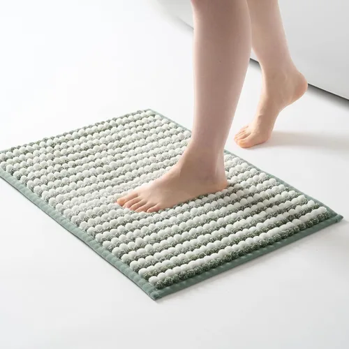 Vista 38 de FRESHMINT Alfombra de baño de felpilla gruesa y grumosa, 17"x24", alfombrilla de baño antideslizante, accesorio decorativo suave, linda alfombrilla