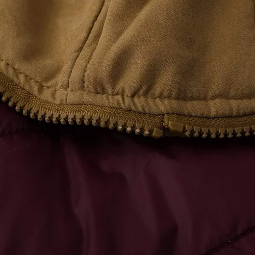 Vista 63 de WENKOMG1 Chaleco con capucha con doble cremallera para hombre, abrigo de color sólido, abrigo cálido y grueso, sin mangas, chaqueta suelta