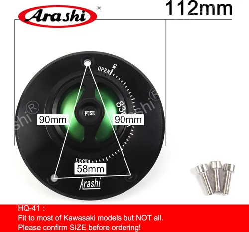 Vista 5 de Arashi Tapa de tanque de combustible CNC sin llave para Kawasaki Ninja 400 R/Ninja 650R ER6F ER6N / Vulcan 650 S / Z125 / Z650 / Z750 / Z750R
