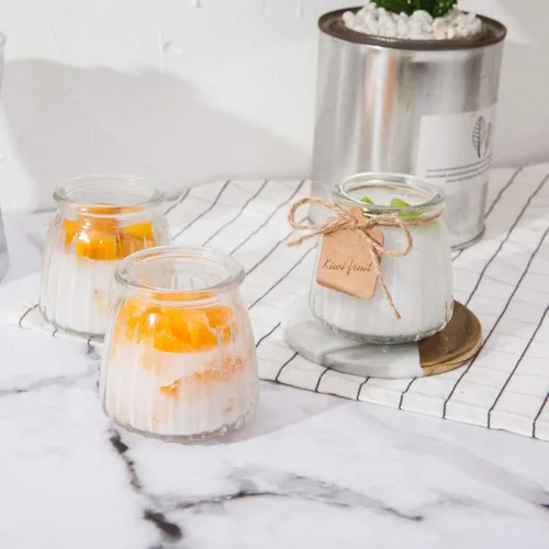 Vista 5 de Tarros pequeños de yogur, tarros de vidrio transparente de 4 onzas con tapas, recipiente de yogur de vidrio con tapas (PE), tarro de pudín