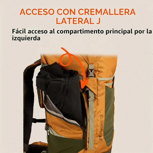 Vista 8 de Kelty Glendale - Mochila de marco interno de 65 L a 105 L, paquete de senderismo para varios días, suspensión ajustable, ajuste personalizado