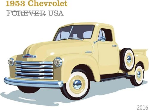 Vista 4 de Camionetas USPS Forever Stamp 1938 International Harvester D2 1948 Ford F1 1953 Chevrolet 1965 Ford F100 1 20 Sellos