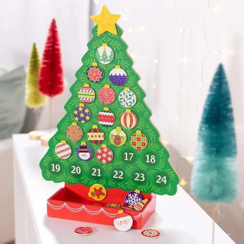 Vista 10 de De Melissa & Doug, calendario de madera con cuenta regresiva a la Navidad, Anaranjado