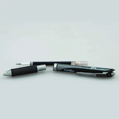 Vista 5 de Pentel Energel - Bolígrafo de tinta de gel líquido, punta gruesa RTX retráctil Deluxe de 0.039 pulgadas, punta de metal, paquete a granel de 12; 6