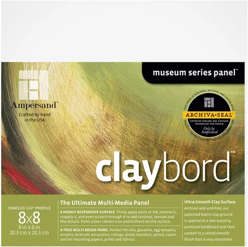 Vista 38 de Suministro de Arte Ampersand Panel de Pintura en Madera: Serie Museo Claybord, 5" x 5", Perfil Candeal de 1-1/2