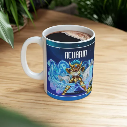 Vista 3 de Acuario, Los Caballeros del Zodiaco, Taza de Cerámica 11Oz