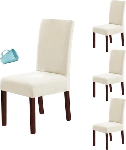 Vista 8 de H.VERSAILTEX Juego de 4 fundas 100% impermeables para sillas de comedor, fundas elásticas para sillas de comedor, fundas protectoras para sillas