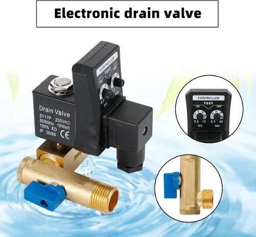 Vista 5 de AC 220V 1/2" automático electrónico cronometrado compresor de aire auto válvula de drenaje