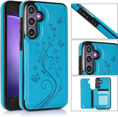 Vista 3 de Asuwish Funda de teléfono para Samsung Galaxy S23 FE 5G con protector de pantalla de vidrio templado y tarjetero con soporte para tarjetero, soporte