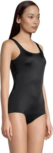 Vista 4 de Lands' End Traje de baño deportivo de una pieza para mujer, con cuello redondo, suave, resistente al cloro
