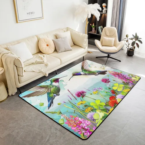 Vista 21 de Erosebridal Cowboys - Alfombra antideslizante de 3 x 5 pies, alfombra de caballos occidentales, tapete decorativo para interiores, montañas