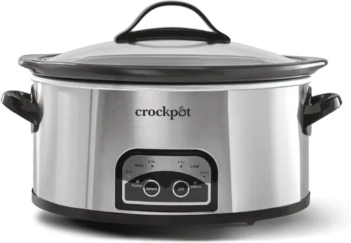 Vista 9 de Crock-Pot Olla de Cocción Lenta Programable Grande de 8 Cuartos con Ajuste de Calentamiento Automático, Acero Inoxidable Negro