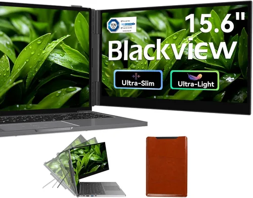 Vista 12 de Blackview Extensor de pantalla para laptop, 1.3 libras ultraligero y ultradelgado de 0.17 pulgadas, 14 pulgadas, FHD 1080P IPS, extensor de monitor