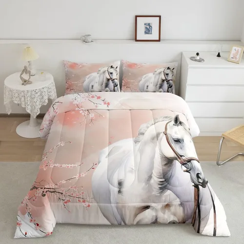 Vista 11 de Erosebridal Juego de edredón tamaño individual de animales del bosque, juego de ropa de cama de oso marrón para niños y niñas, edredón de plumón