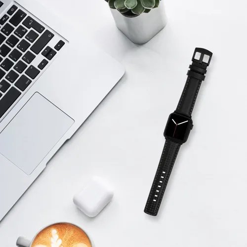 Vista 8 de Bandini Correa de cuero de fibra de carbono para hombre para Apple Watch de 1.732 in 1.772 in 1.654 in 1.614 in 1.575 in 1.496 in Ultra 1.929 in