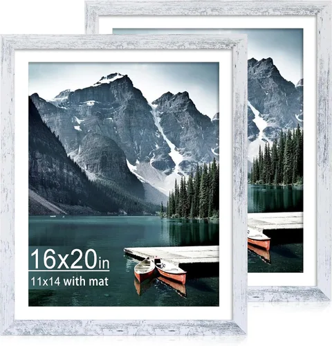 Vista 135 de iRahmen - Juego de 2 marcos de fotos de 4 x 6, marco de madera negro con cristal de alta definición, para mostrar fotografías de 3.5 x 5