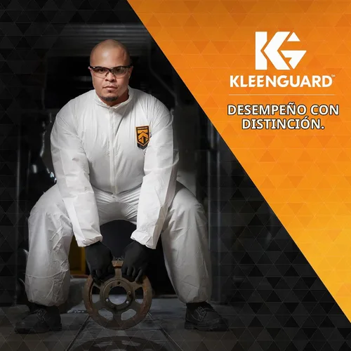 Vista 3 de KleenGuard™ Overol de protección de líquidos y partículas A40 (44302), cremallera frontal, blanco, mediano (cantidad 25)