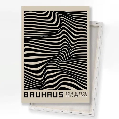 Vista 8 de Bauhaus - Arte de pared moderno de mediados de siglo, póster geométrico de Bauhaus, bloque de color azul y naranja, impresiones artísticas