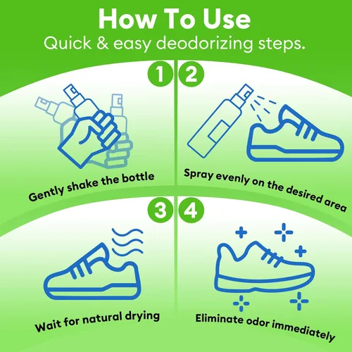 Vista 7 de Spray desodorante para pies y zapatos, eliminador instantáneo de olores de 5 onzas líquidas para zapatos y pies malolientes, frescura duradera