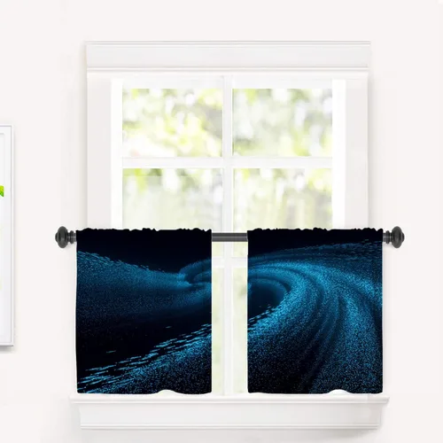 Vista 34 de Cortinas opacas de poliéster multicapa para ventanas de padre e hijo, 2 unidades, 26 x 24 pulgadas