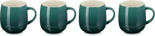 Vista 2 de Le Creuset - Juego de 4 tazas Heritage de cerámica, 13 onzas cada una, alcachofa