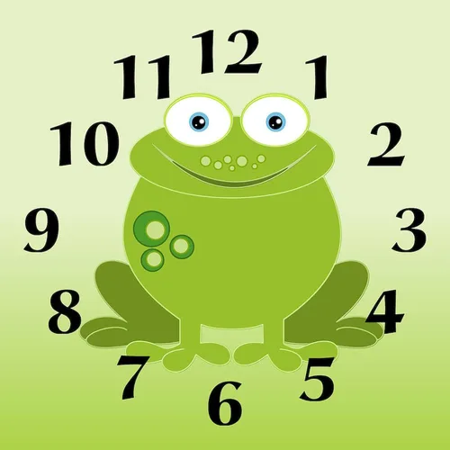 Vista 2 de CafePress Green Frog - Reloj de pared de 10 pulgadas para sala de estar, cocina u oficina