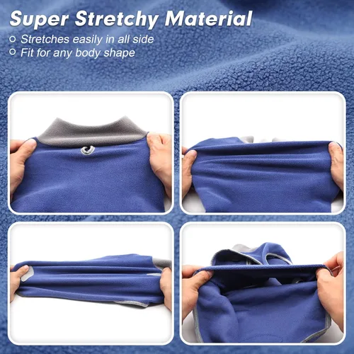 Vista 6 de cyeollo Paquete de 2 suéteres de forro polar reflectante para perros, elástico, chaleco cálido para perros, ropa de invierno para cachorros