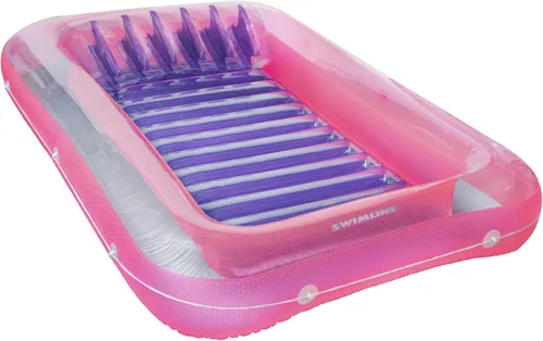 Vista 13 de SWIMLINE Original Suntan Tub Series Classic Inflatable Tanning Float Floating Lounge Personal Tan Pool Hybrid Lounger Adjustable Pillow Fill