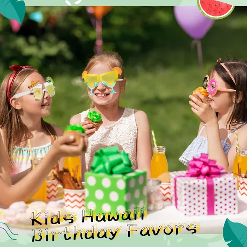 Vista 7 de Flutesan 24 pares de lentes de sol para fiesta Luau, divertidas gafas tropicales hawaianas, suministros para fiestas temáticas de playa