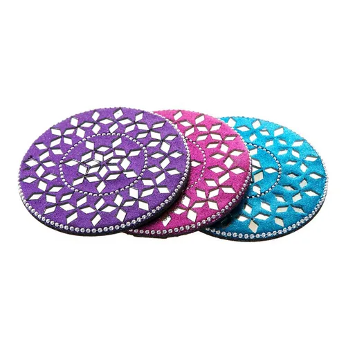 Vista 2 de Posavasos DKD Home Decor Aluminio Madera MDF (3 pcs)
